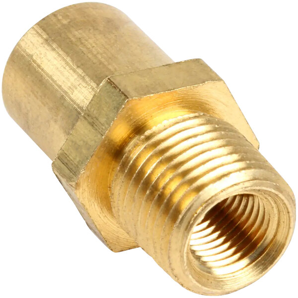 A Bakers Pride Spud Holder with a brass threaded male fitting.