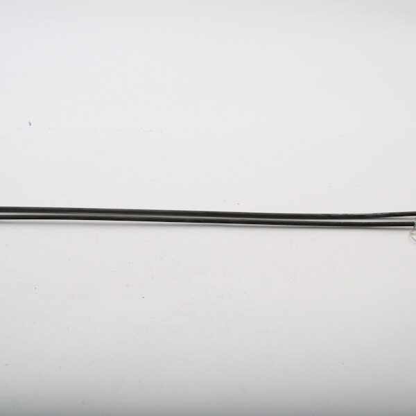 A metal rod with a black hairpin on one end.