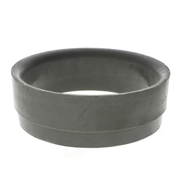 A grey circular rubber ring with a white background.