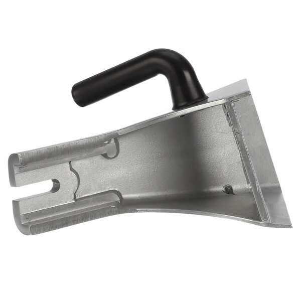 A Globe Chute Support Assembly metal piece with a black handle.