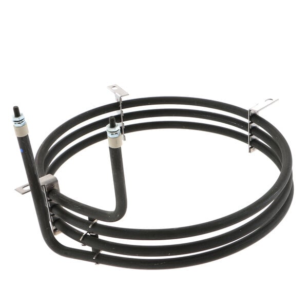 A black metal Lincoln 369419 heating element with metal rods.