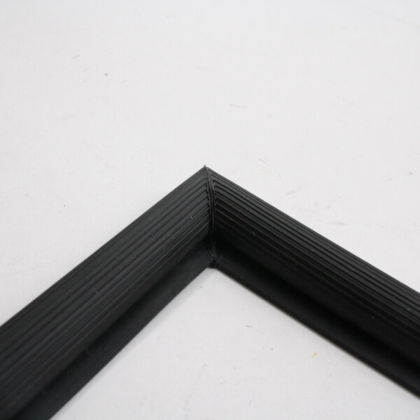 A close up of a black Glastender double door gasket.