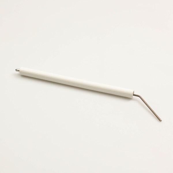 A long metal rod with a white cap.
