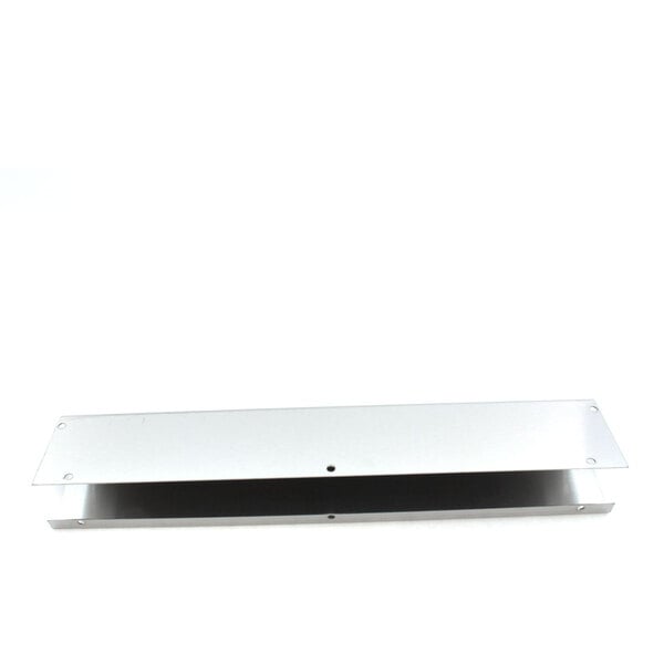 A white metal rectangular cover with a black handle.