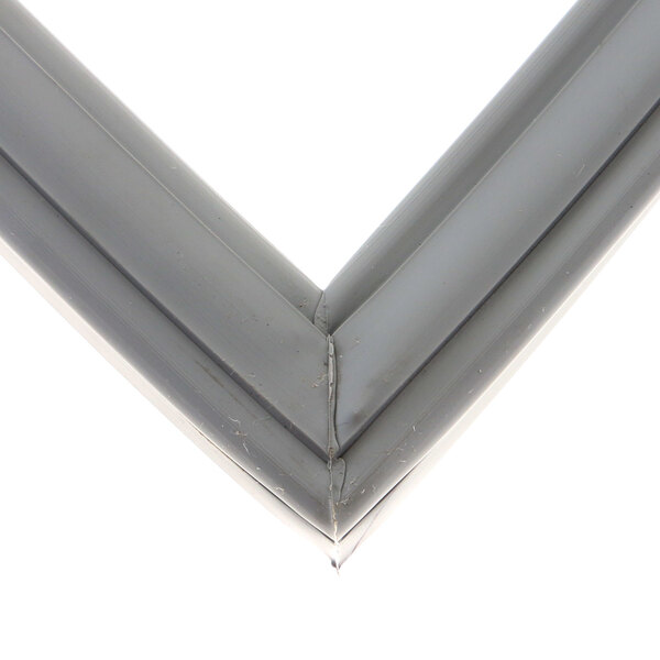 A close-up of a gray corner of a Randell refrigeration gasket.