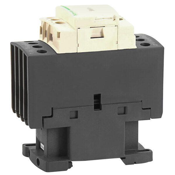 A black and white APW Wyott contactor with a white cover.