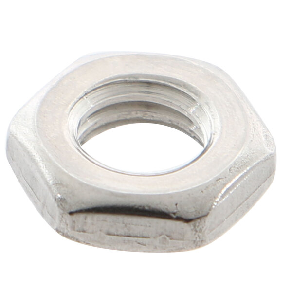 A close-up of a Vulcan stainless steel nut.