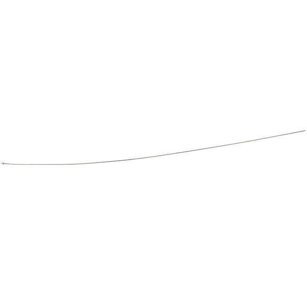 A long thin black wire with a white background.