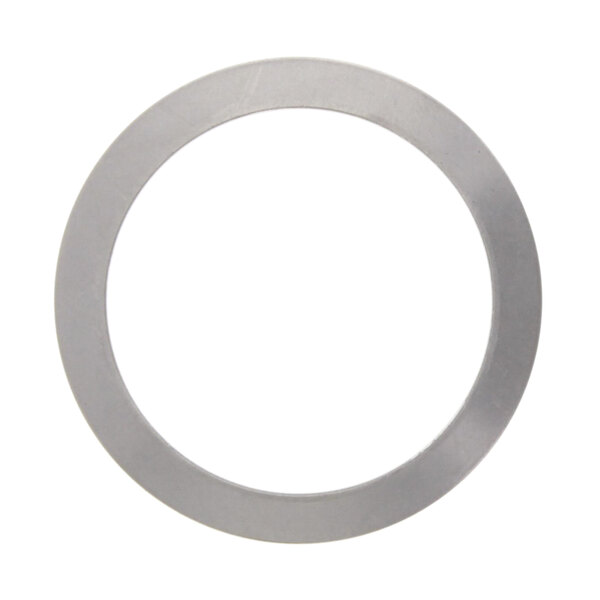 A circular silver ring on a white background.