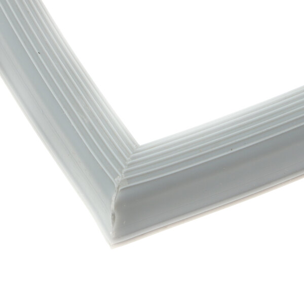 A white plastic frame with a white strip on a white background.