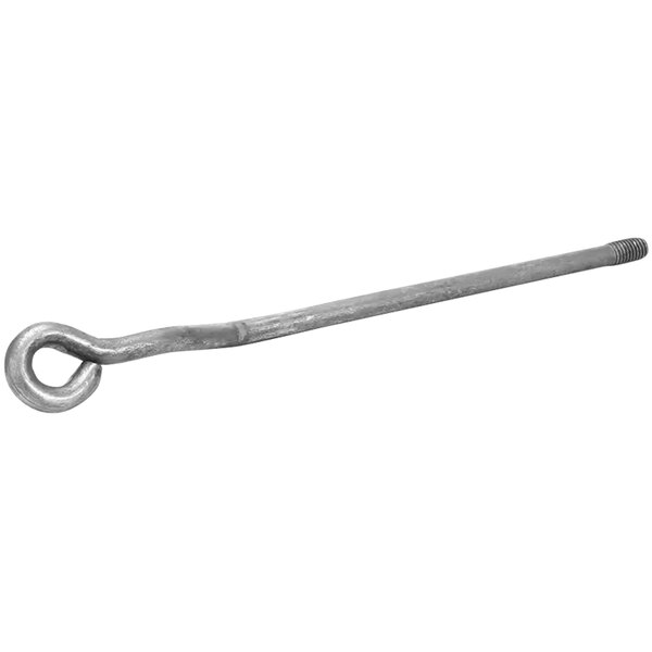 A long metal rod with a hook on one end and a ring on the other.