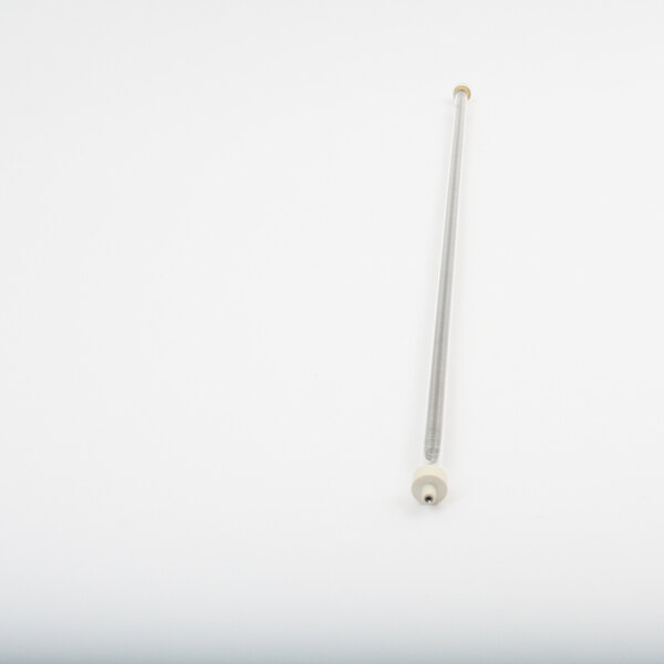 A long metal rod with a white roller.