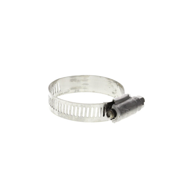 A Salvajor S24 stainless steel hose clamp with a screw.