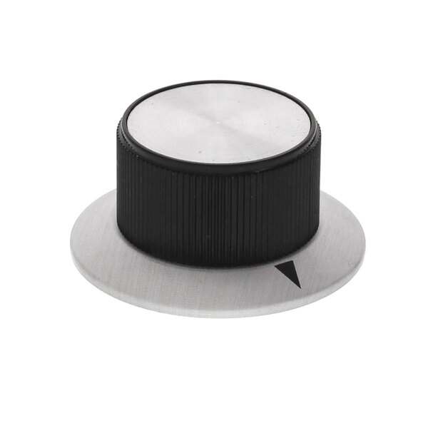 A black and silver plastic knob with the words "KNB H9" on it.