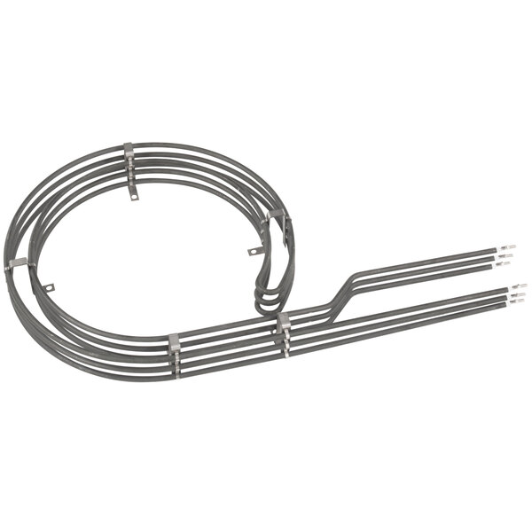 A Bakers Pride 21809605 heating element kit with a metal coil and a wire attached.