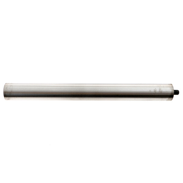 A long metal cylinder with a black end.