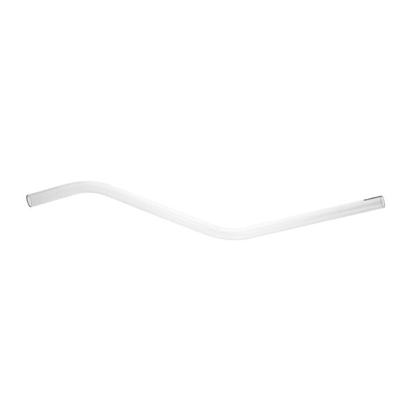 A white plastic tube with a curved end.