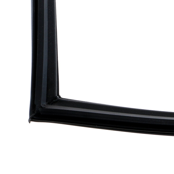 A close up of a black corner of an Anthony door gasket.