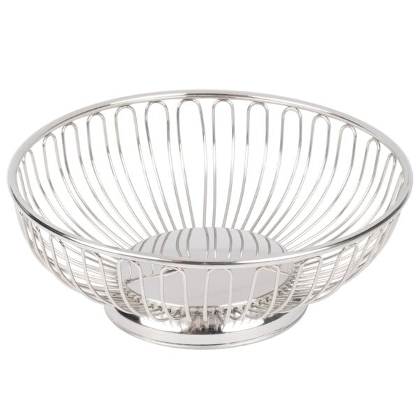 An American Metalcraft stainless steel round basket.