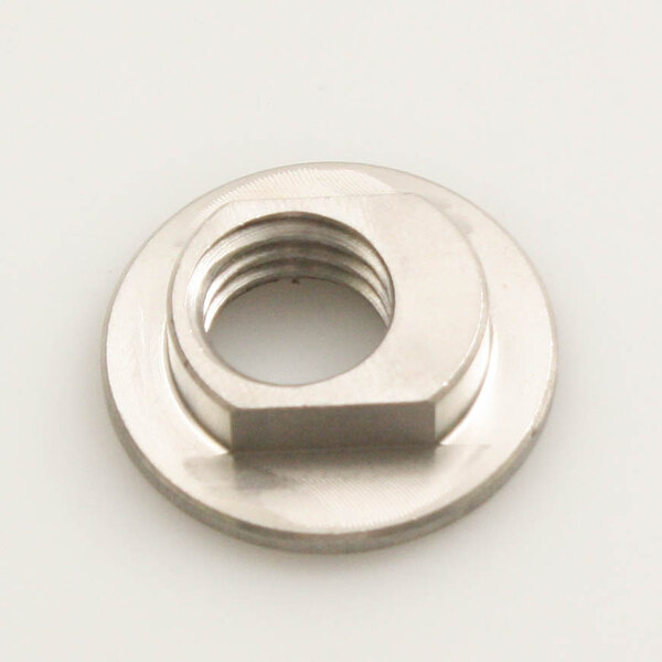 A close-up of a stainless steel Alto-Shaam eccentric washer.