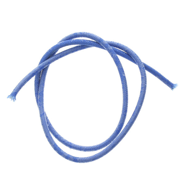 A blue Hatco electrical wire on a white background.