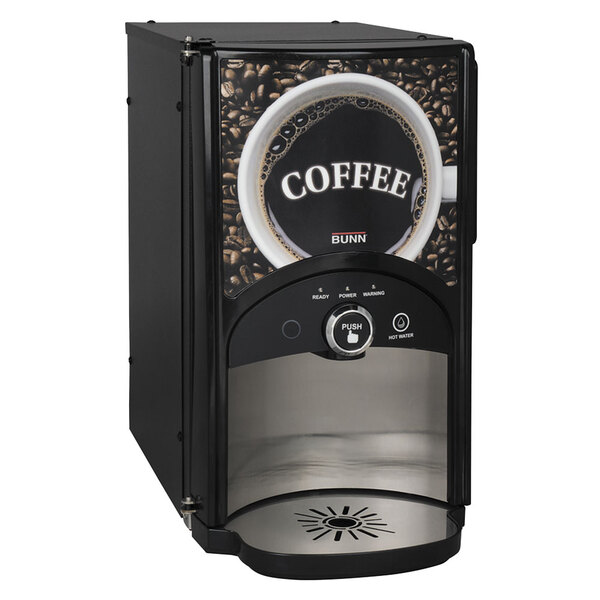 A black Bunn coffee machine with a 2 1/2" riser kit on it.