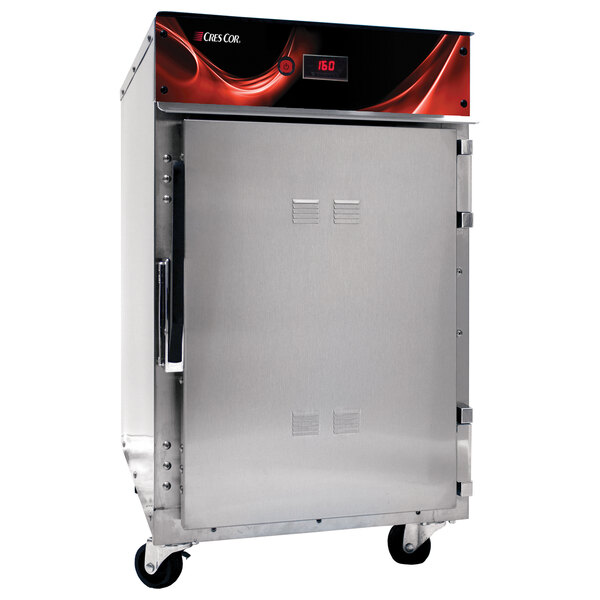 A stainless steel Cres Cor radiant insulated holding cabinet with digital controls.