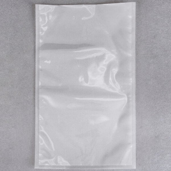 A clear plastic bag with a white lining.