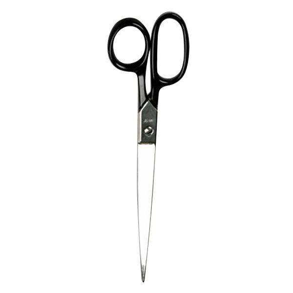 Clauss 10252 9" Hot Forged Carbon Steel Pointed Tip Shears with Black Straight Handle on a white background.
