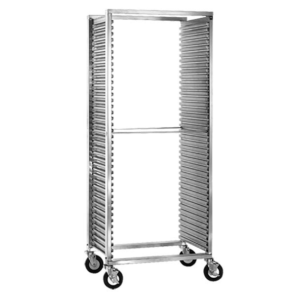A Cres Cor sheet pan rack with wheels.