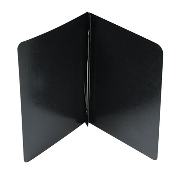 A black rectangular Acco report cover with a folded open side.