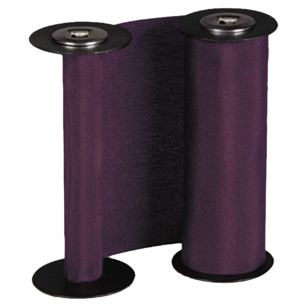 A purple Acroprint ribbon with two metal rings.
