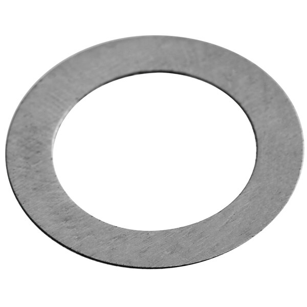 A close-up of a stainless steel metal ring.