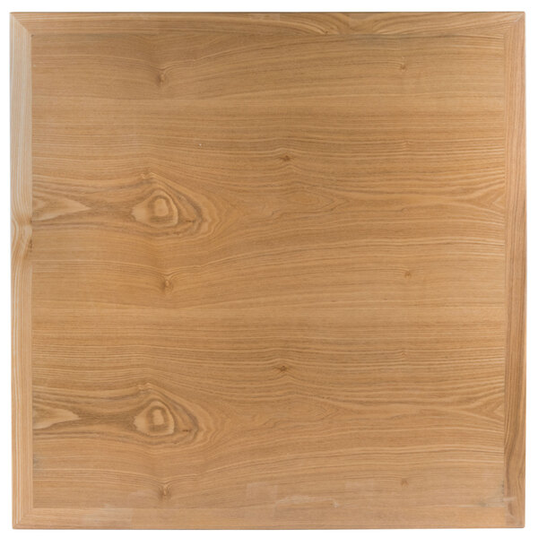 A BFM Seating wood square table top.
