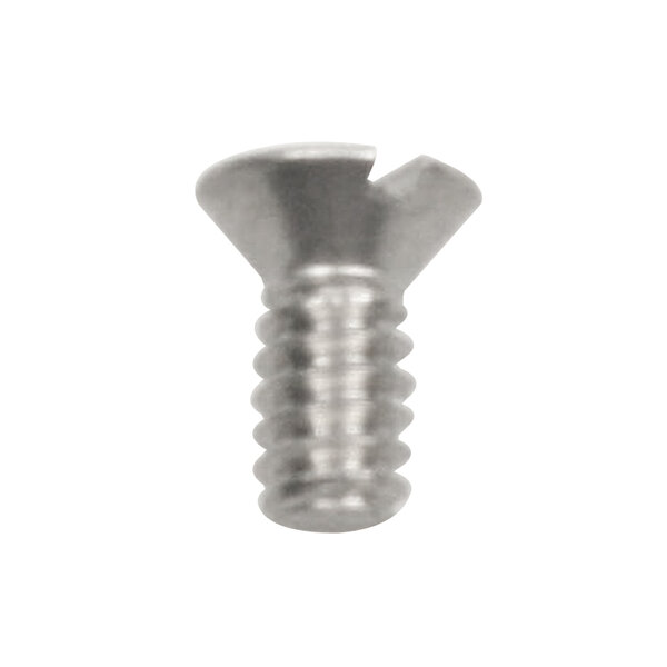 A close-up of a Perlick screw with a small hole.