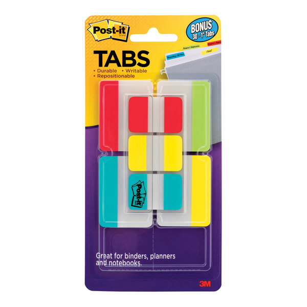 3M 686VAD1 Post-It® 1" and 2" Assorted Color Tab Value Pack - 114 Tabs