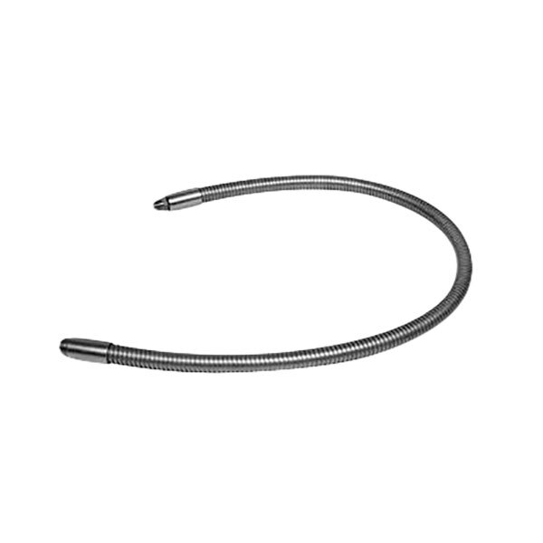 A Fisher stainless steel flexible hose with a metal end.