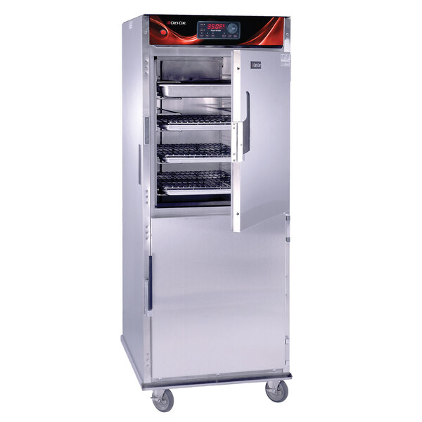 A large stainless steel Cres Cor commercial oven with two doors.