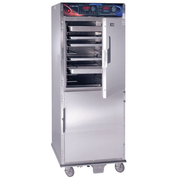 A large stainless steel Cres Cor roast-n-hold convection oven with standard controls.