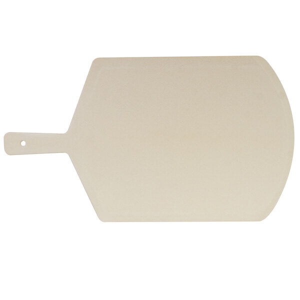 An Elite Global Solutions papyrus melamine and bamboo serving board with a handle and hanging hole.