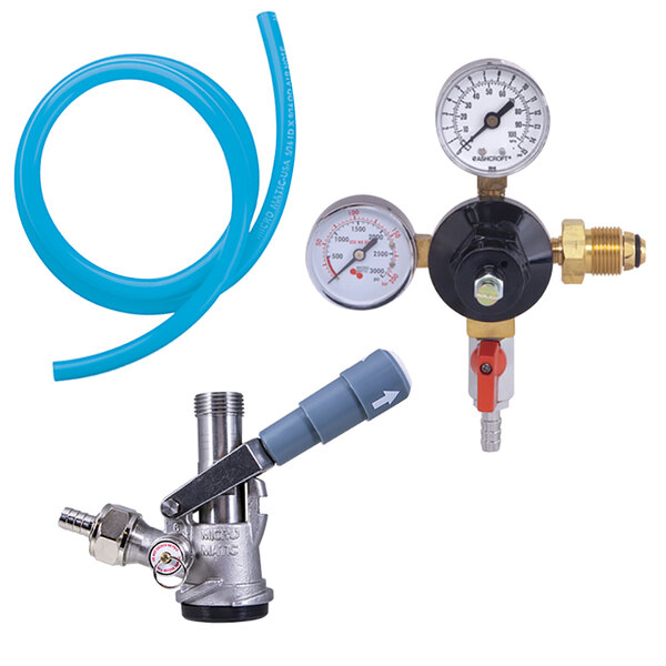 A Micro Matic Pro Line Wine Tapping Kit pressure gauge with a hose.