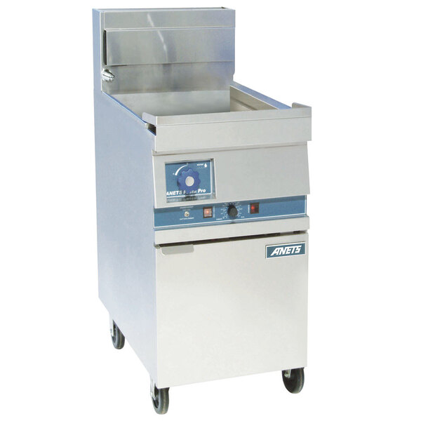An Anets pasta cooker with a blue and white digital panel.