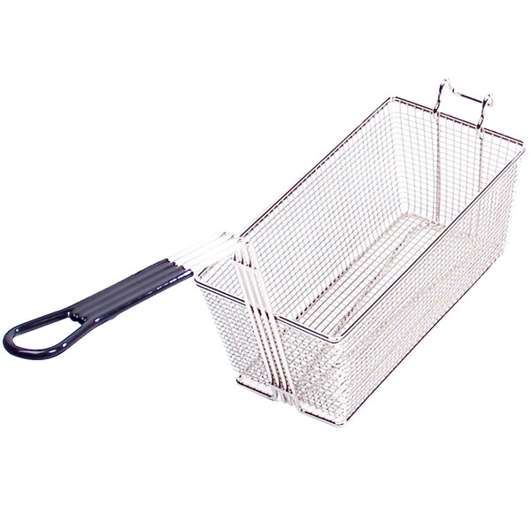 An Anets twin fryer basket with a front hook.