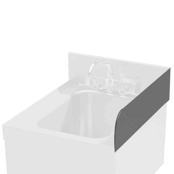 A white Advance Tabco underbar sink with a black right side splash guard.