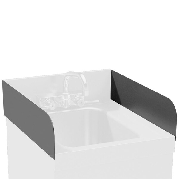 An Advance Tabco Prestige underbar sink with white side splash guards.