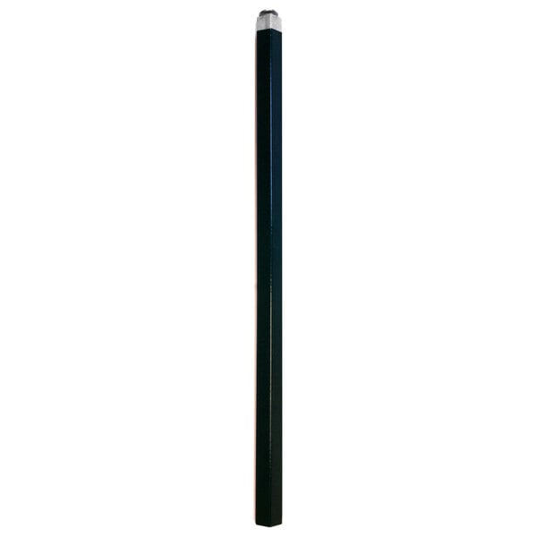A black rectangular object with a silver tip and black lines.