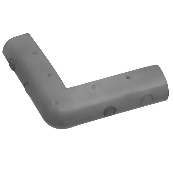 A grey plastic corner bumper with holes on the end.