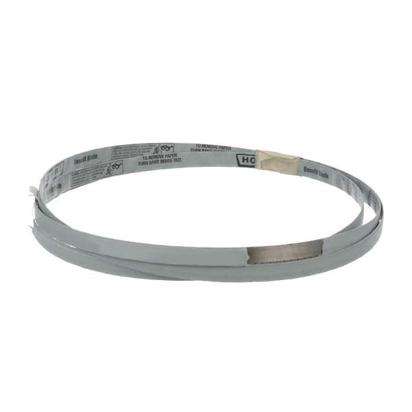 A paper band with silver text reading "Hobart BULK-BLADES 142" Band Saw Blade - 25/Pack"