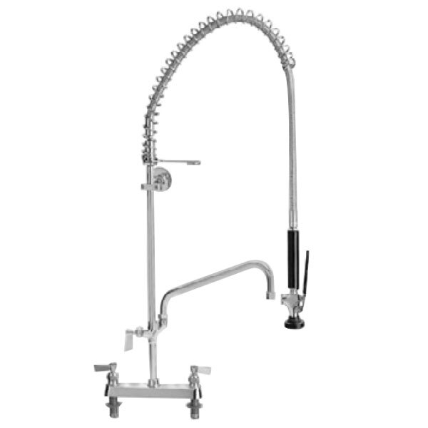 A Fisher stainless steel pre-rinse faucet with a hose.