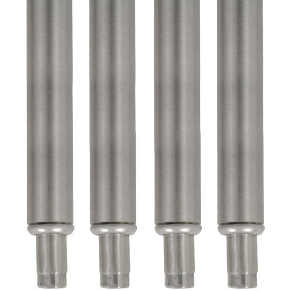 A set of four Advance Tabco stainless steel legs.